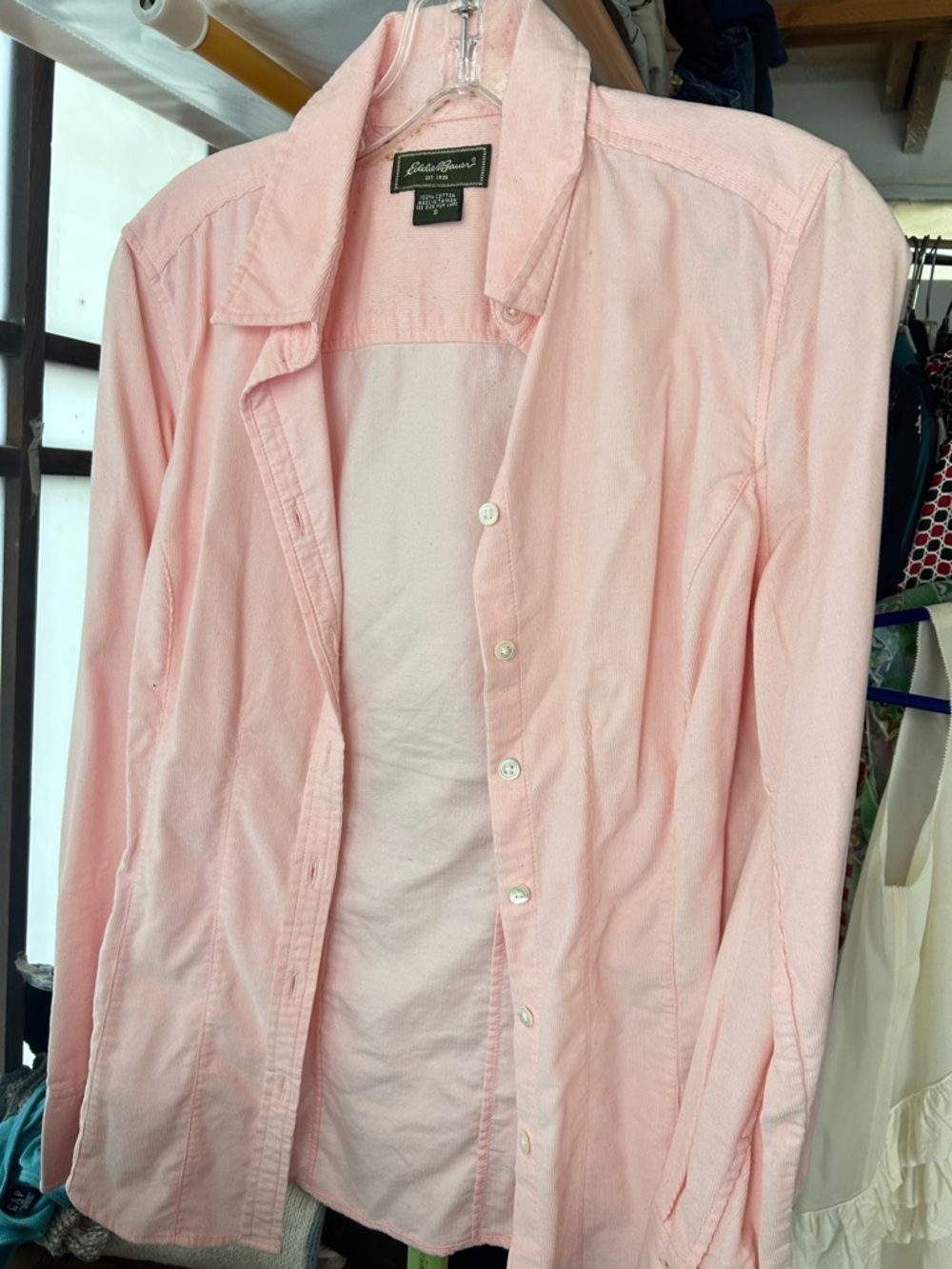 Eddie Bauer Pink Cotton Button-Up Shirt